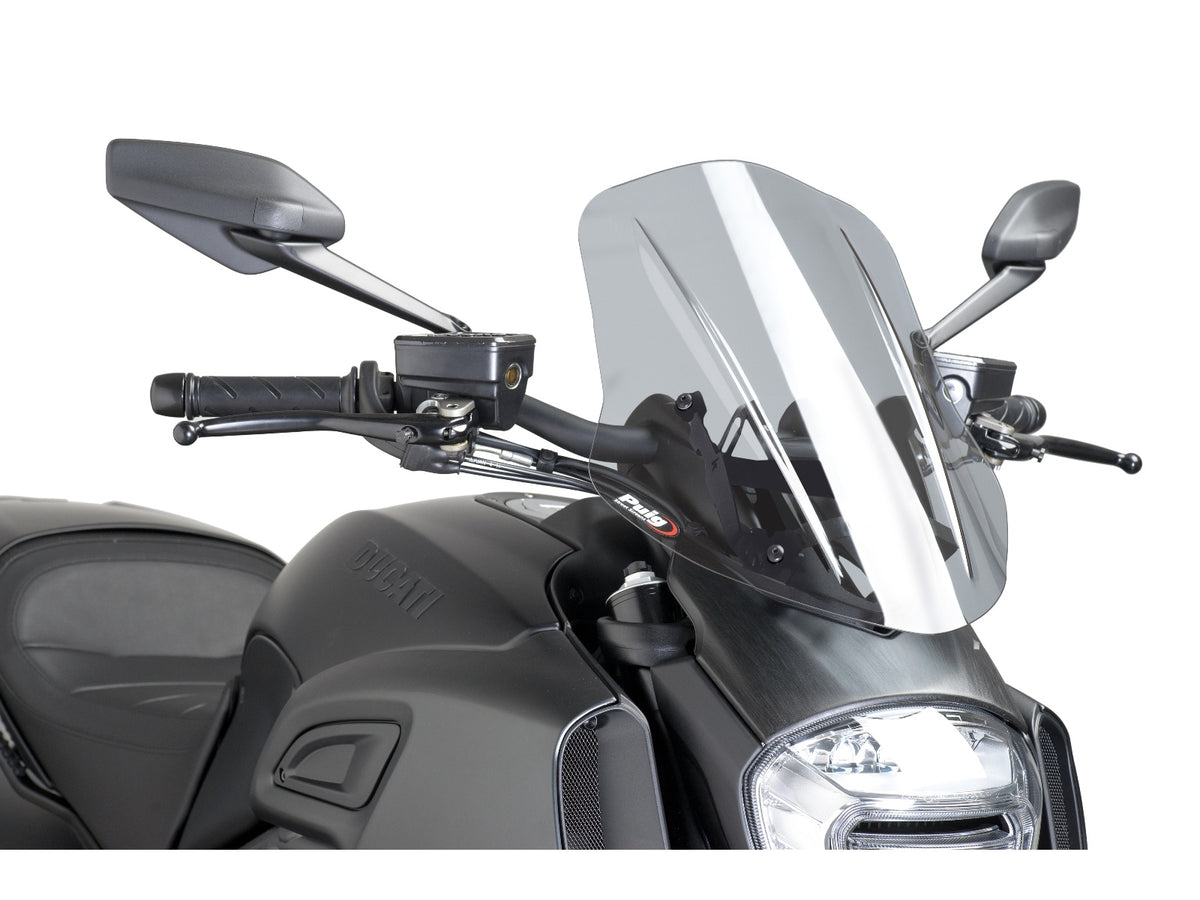 Puig New Generation Adjustable Touring Screen In Clear for Ducati Diavel Carbon (14-16) Main image