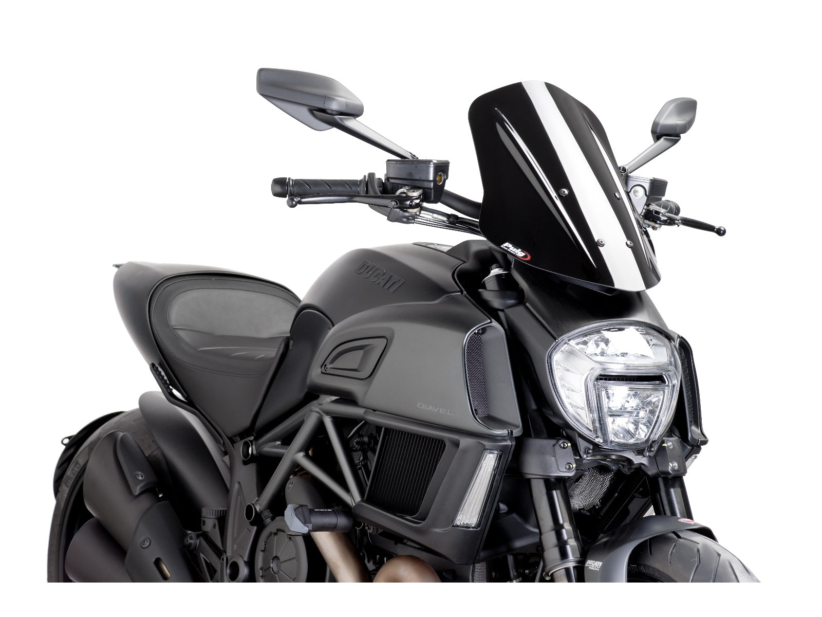 Puig New Generation Adjustable Touring Screen In Clear for Ducati Diavel 1200 (14-16)