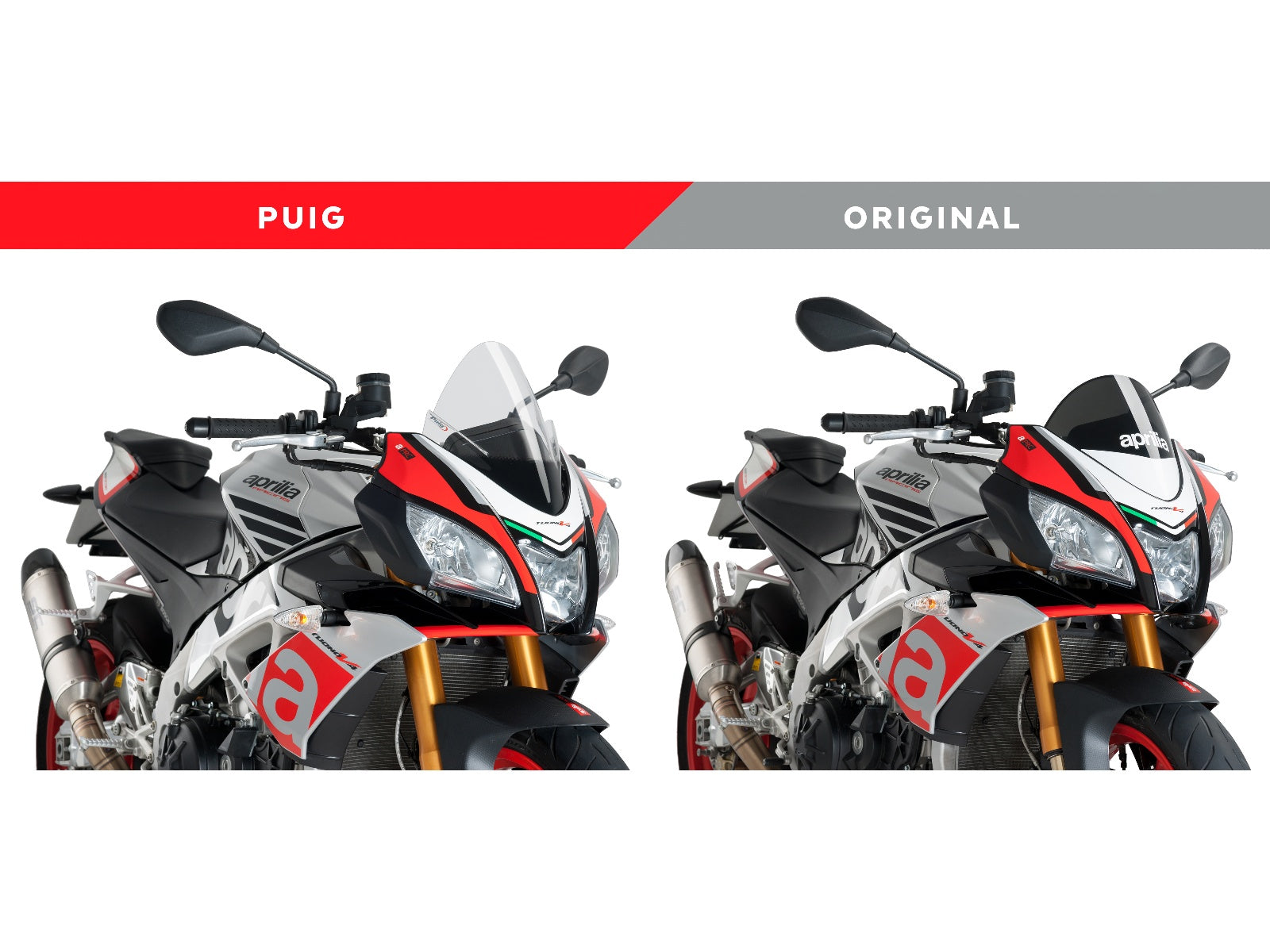 Puig Z-Racing Screen In Clear for Aprilia Tuono V4 1100 Factory (15-20)