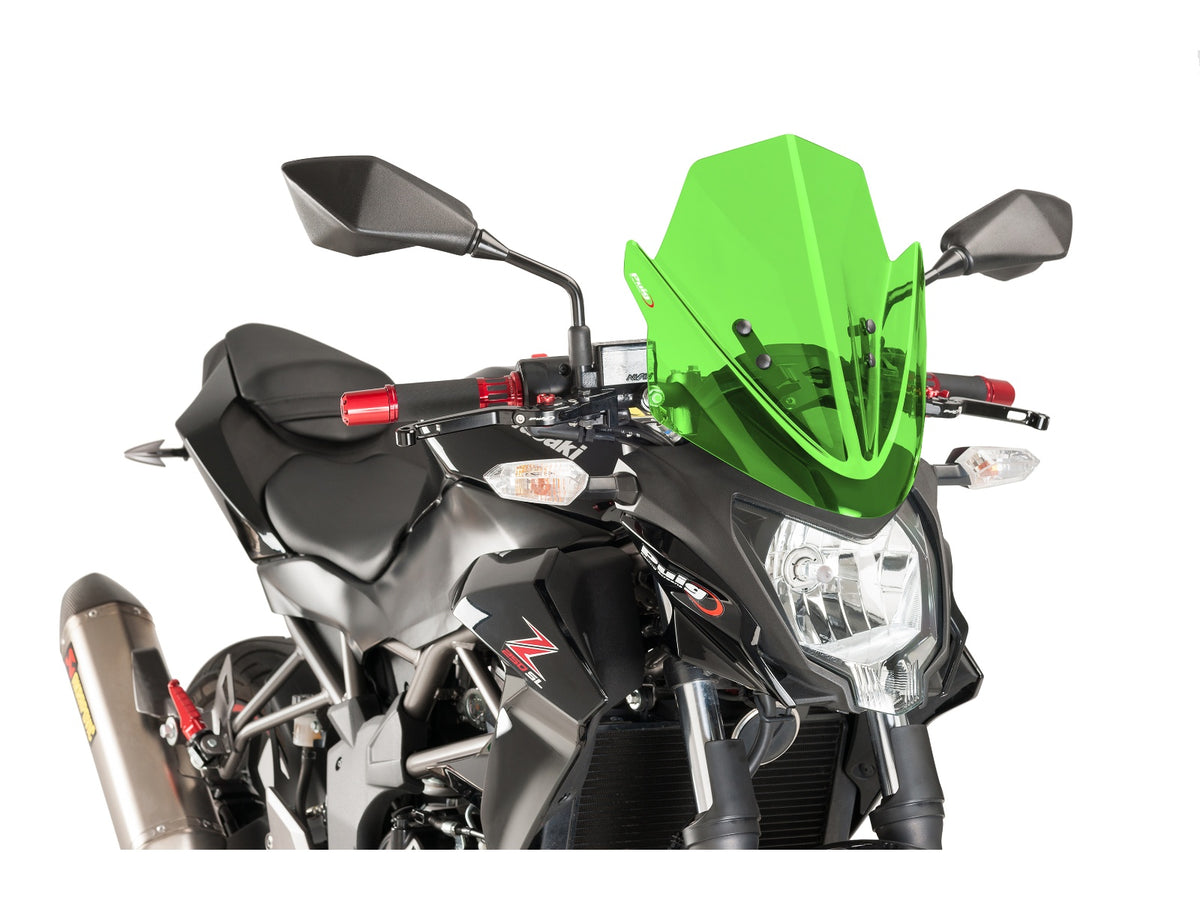 Puig New Generation Sport Screen In Green for Kawasaki Z250 SL (15-16)