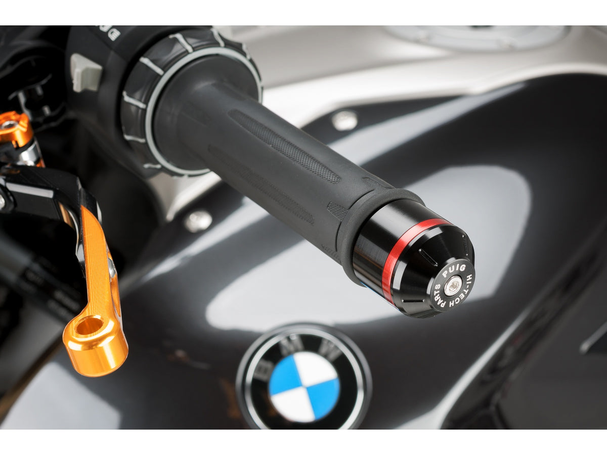 Puig Short Bar Ends With Inserts In Black for BMW R1200 R (15-18)