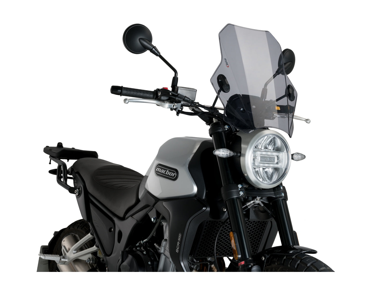 Puig Bat Screen In Clear for Macbor Eight Mile 500 Scrambler (22-25)