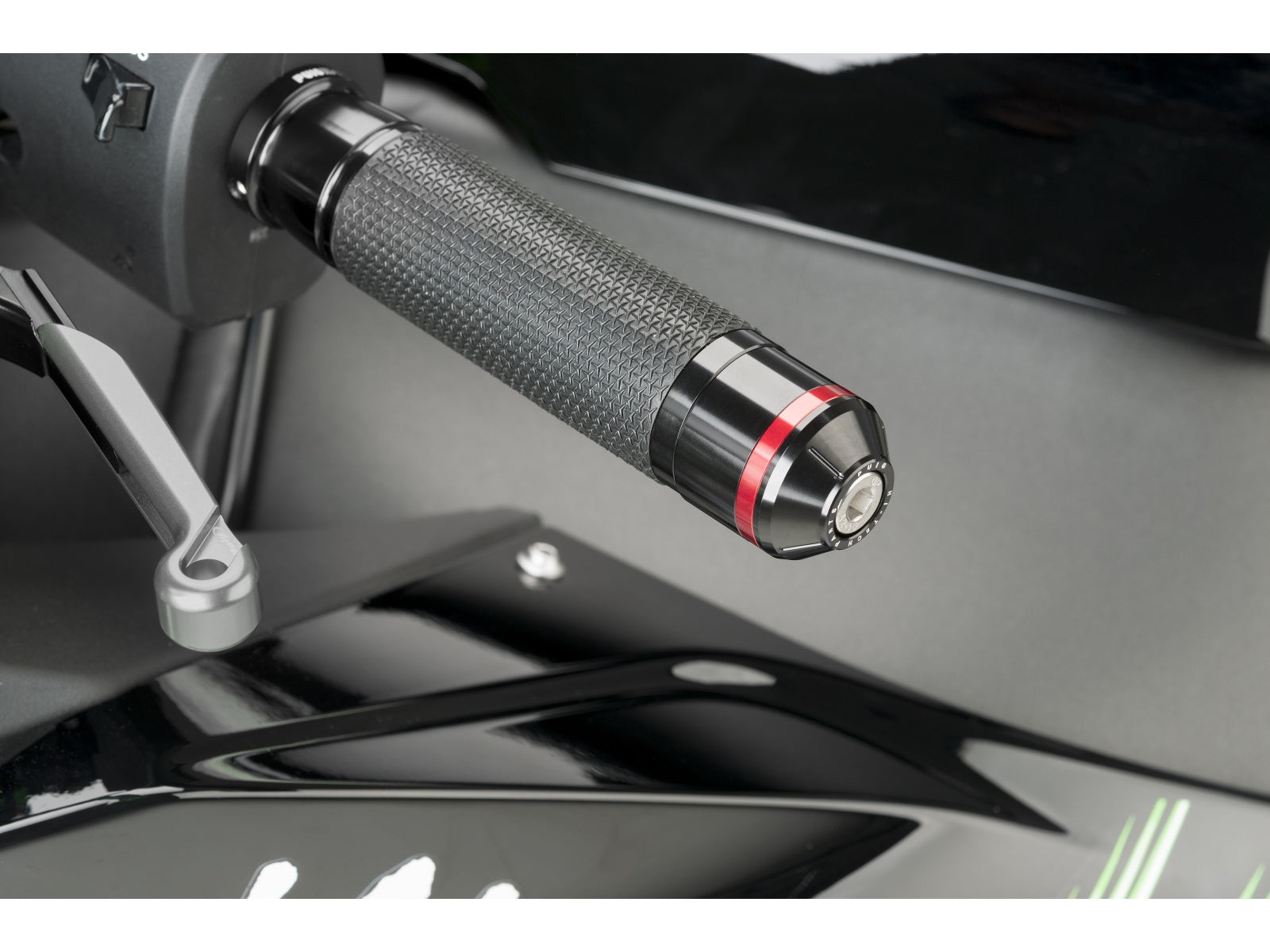 Puig Short Bar Ends With Inserts In Black for Kawasaki ZX-10RR Performance (17-18)
