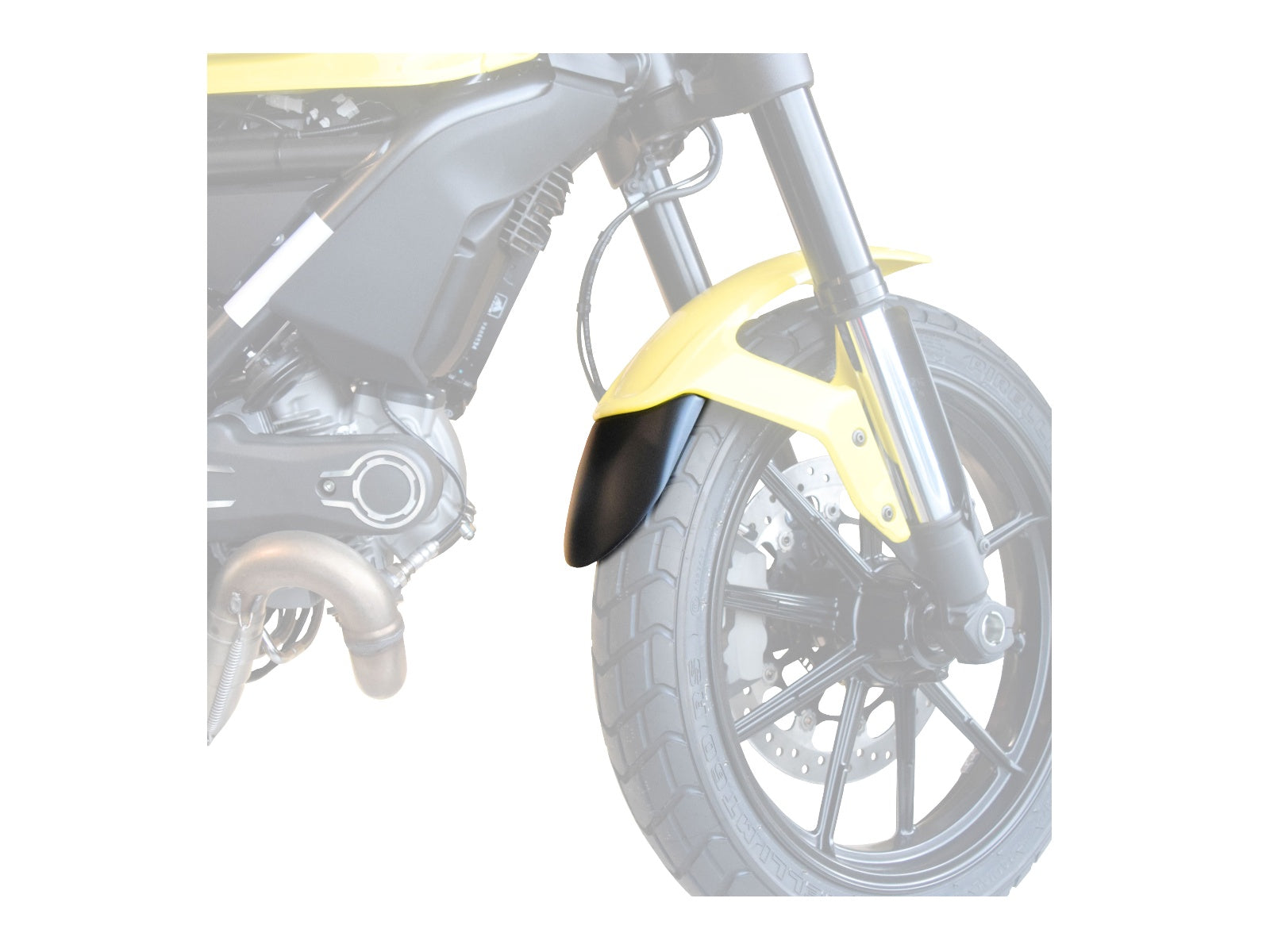 Puig Front Mudguard Extender In Black for Ducati Scrambler Icon (15-22)