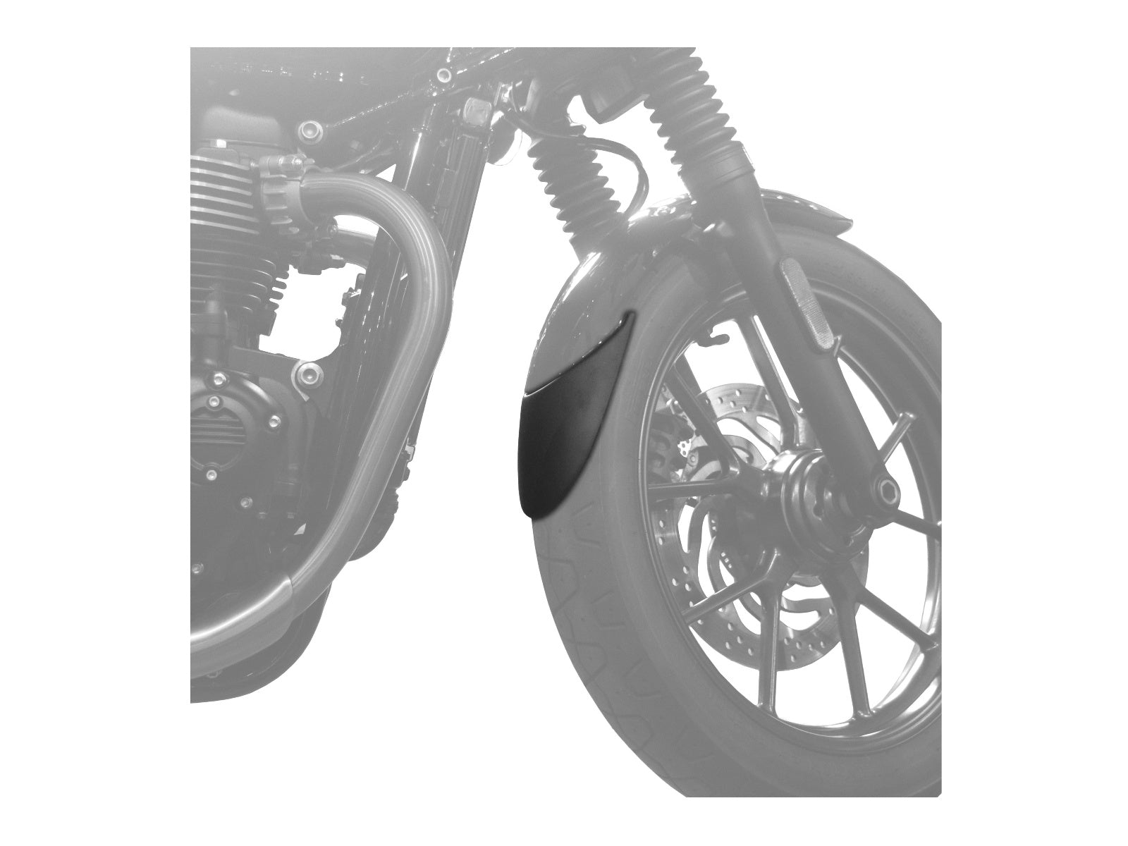 Puig Front Mudguard Extender In Black for Triumph Street Twin Gold Line 900 (21-22)