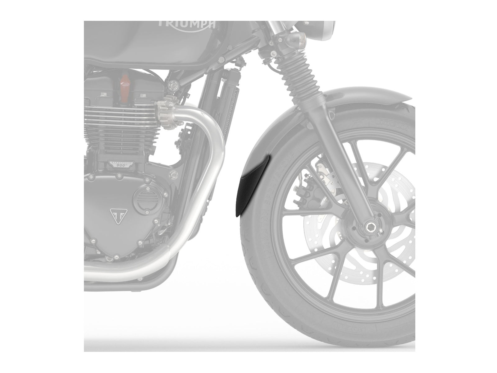 Puig Front Mudguard Extender In Black for Triumph Street Cup (17-23)