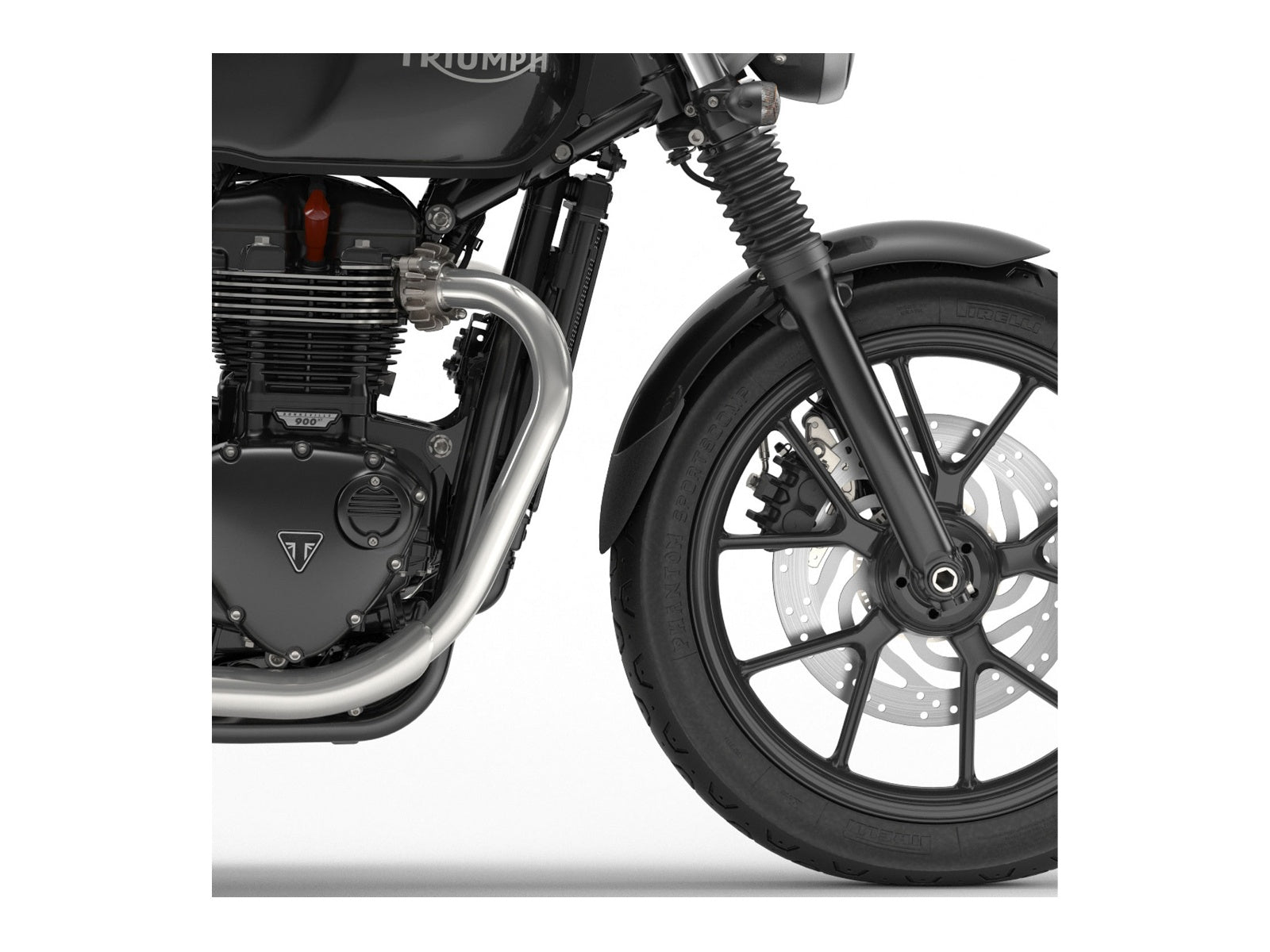 Puig Front Mudguard Extender In Black for Triumph Street Twin Gold Line 900 (21-22)