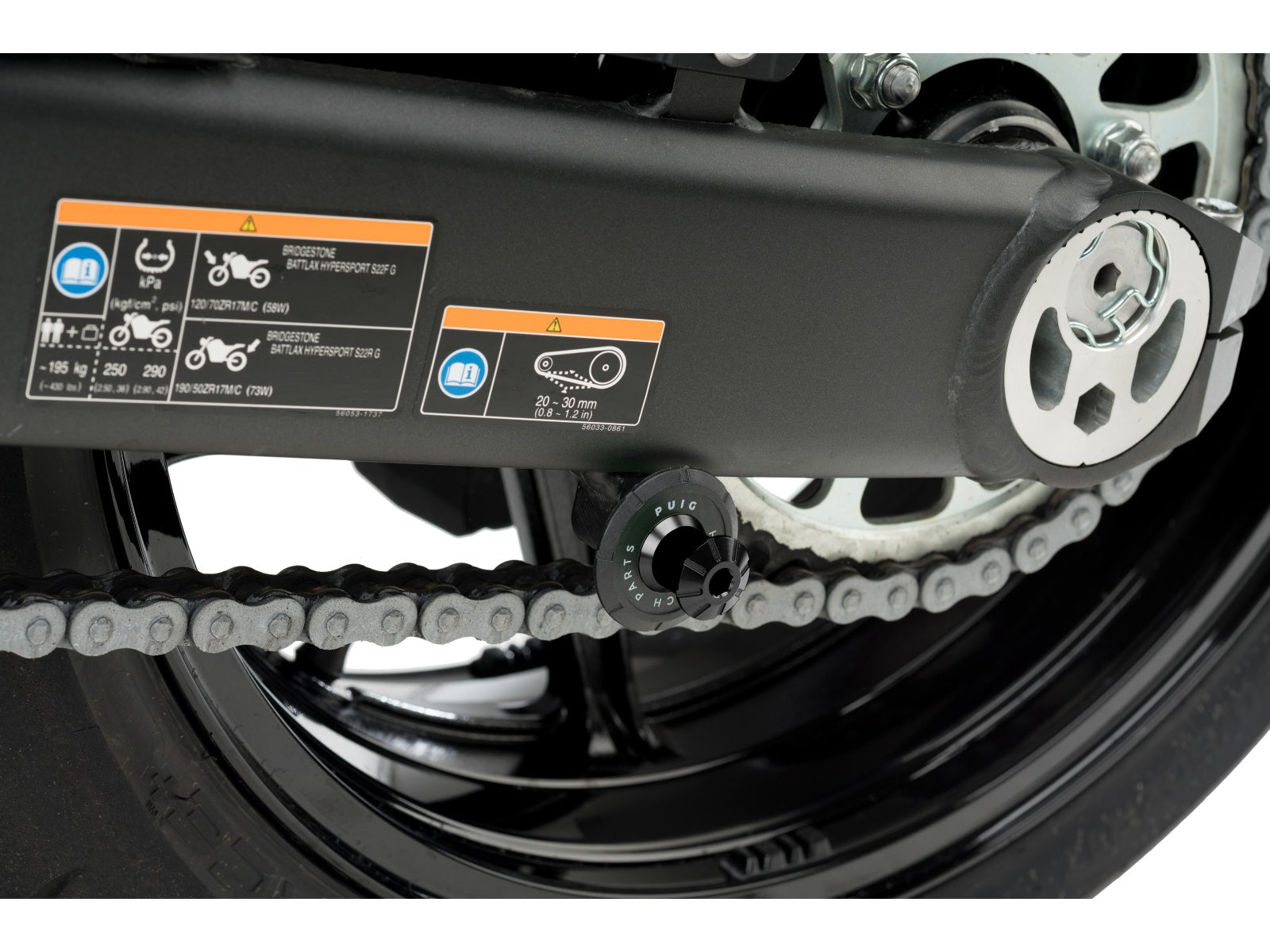 Puig Pro Spool Sliders In Black for Kawasaki Ninja 1100 SX SE (25)