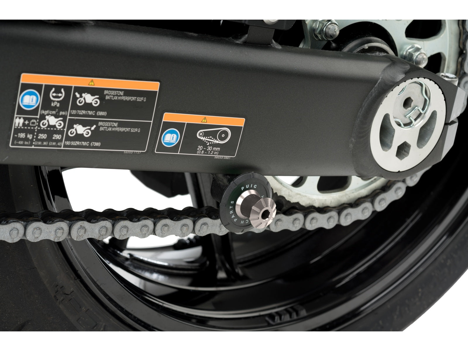 Puig Pro Spool Sliders In Black for Kawasaki Ninja 1100 SX SE (25)