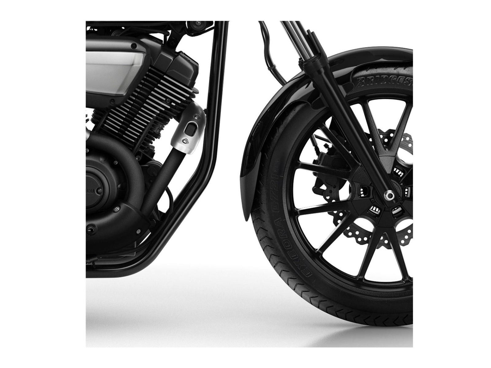 Puig Front Mudguard Extender In Black for Yamaha XV 950 (13-16)