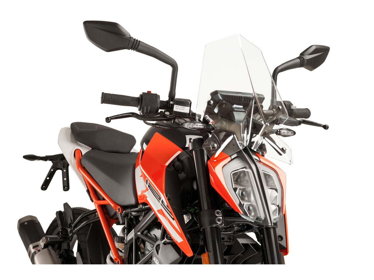 Puig New Generation Sport Screen In Clear for KTM 390 Duke (17-23)