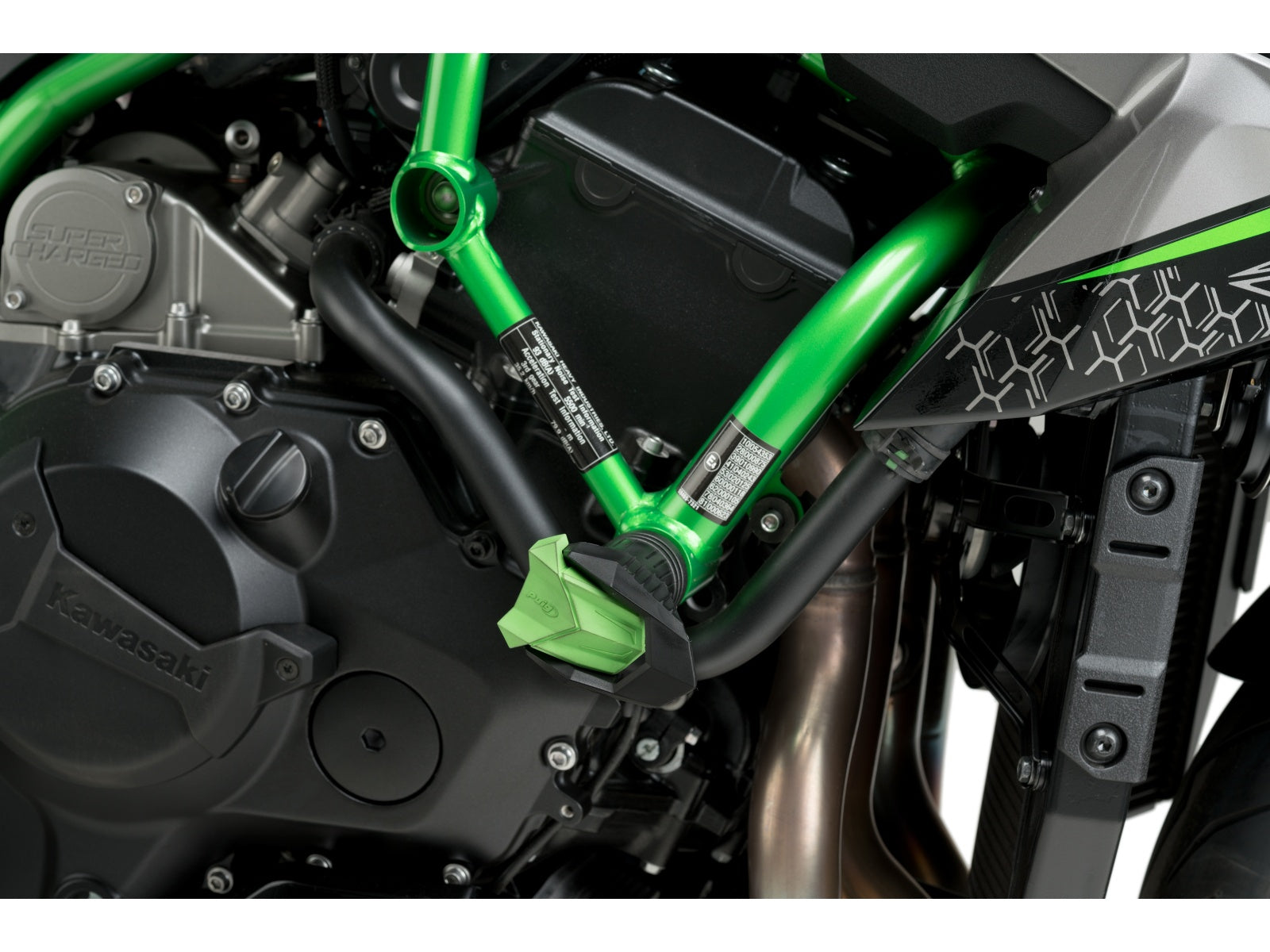 Puig R19 Frame Sliders In Black for Kawasaki Z H2 SE (21-25)