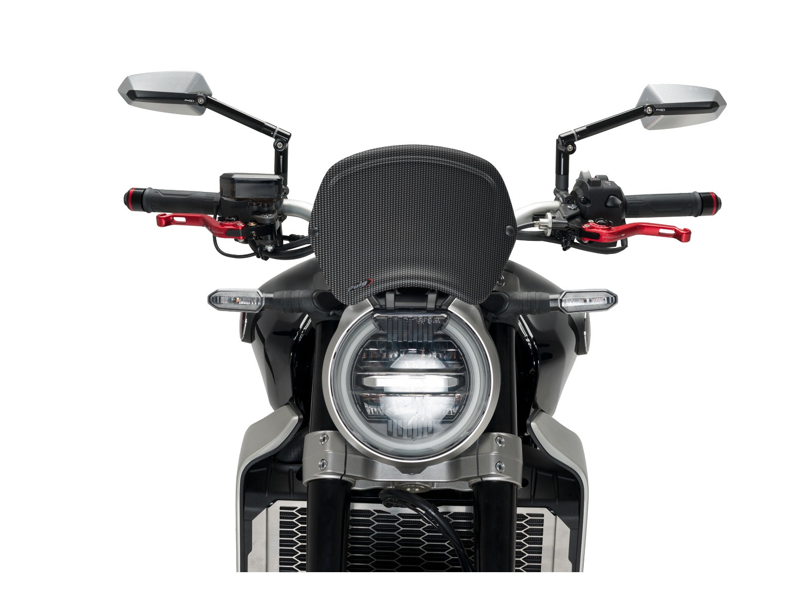 Puig Retro Fly Screen In Matt Black for Honda CB1000 R Neo Sports Cafe (18-20)