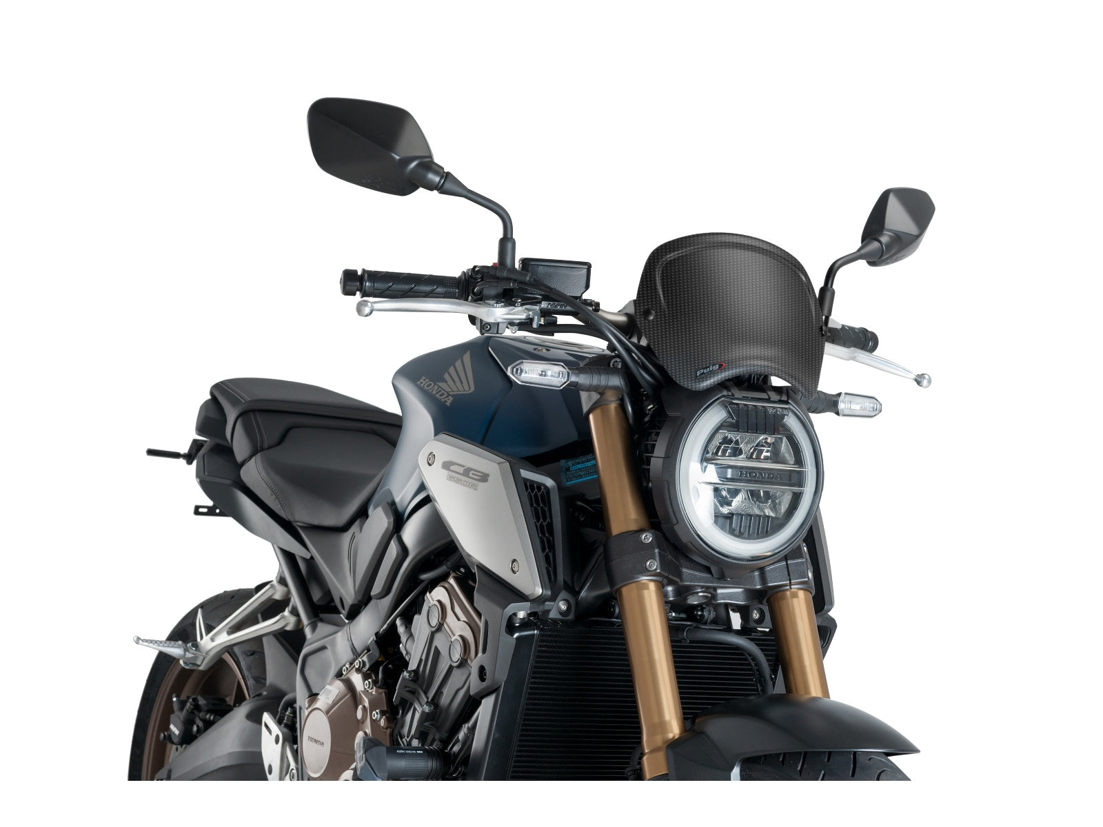 Puig Retro Fly Screen In Matt Black for Honda CB650 R Neo Sports Cafe (19-23)