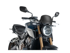 Puig Retro Fly Screen In Matt Black for Honda CB650 R Neo Sports Cafe (19-23)