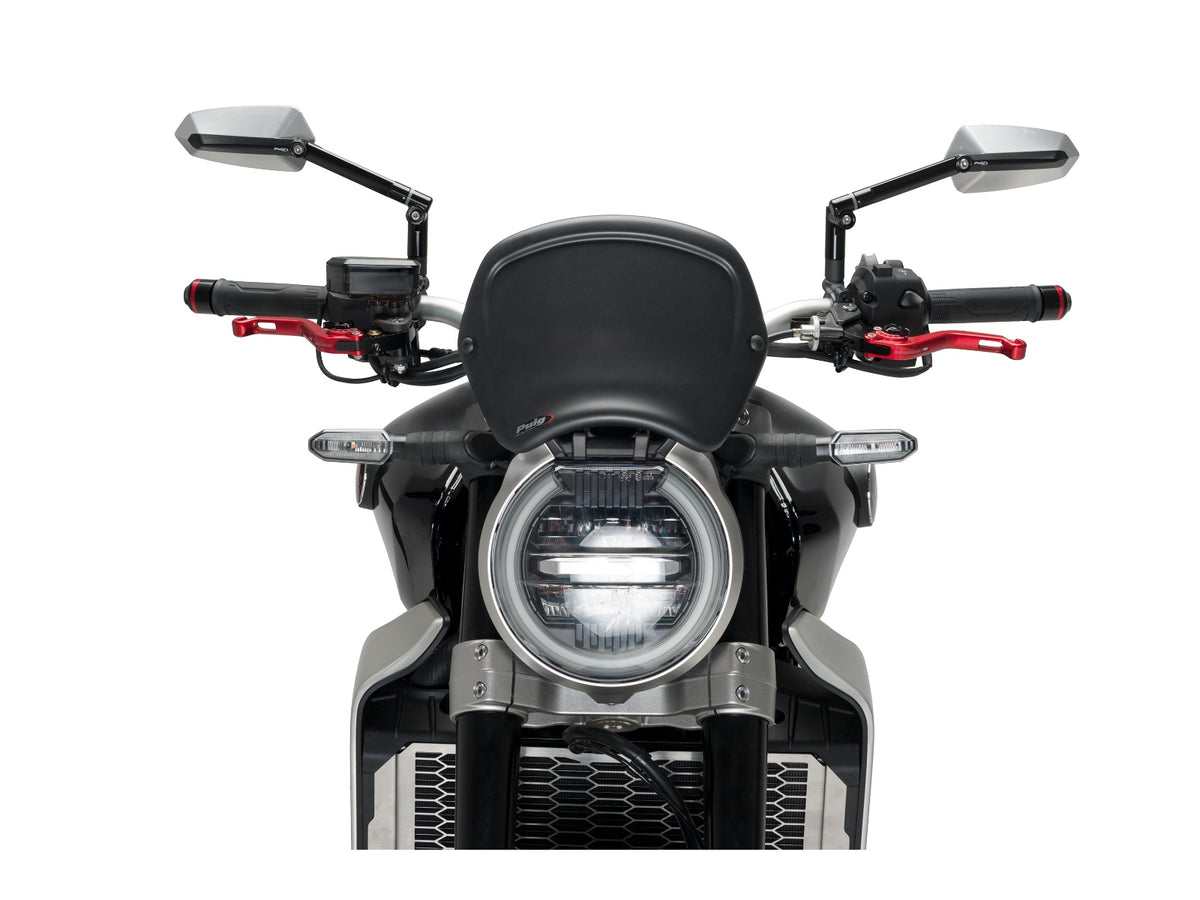 Puig Retro Fly Screen In Matt Black for Honda CB1000 R Neo Sports Cafe (18-20)