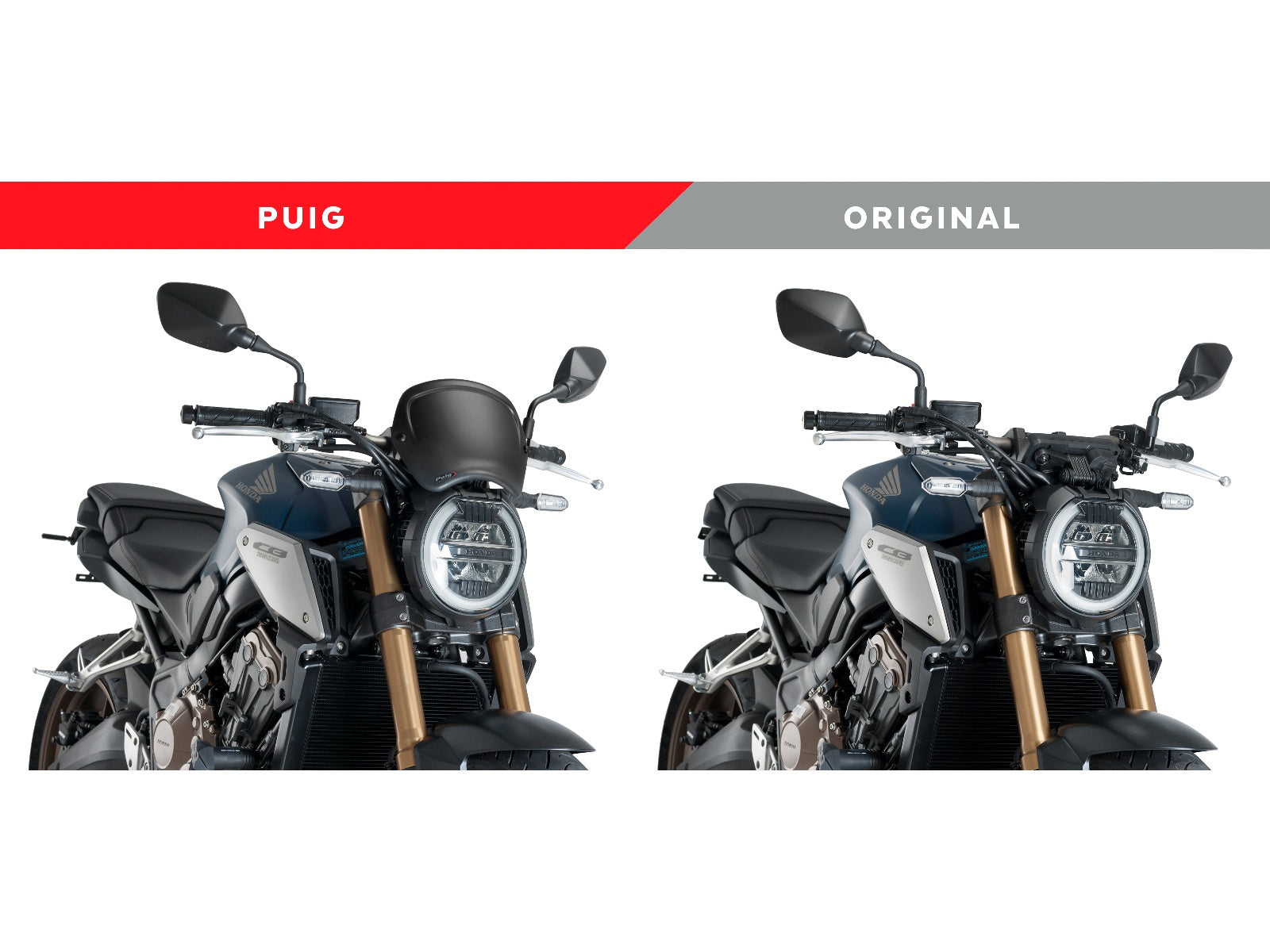 Puig Retro Fly Screen In Matt Black for Honda CB650 R Neo Sports Cafe (19-23)