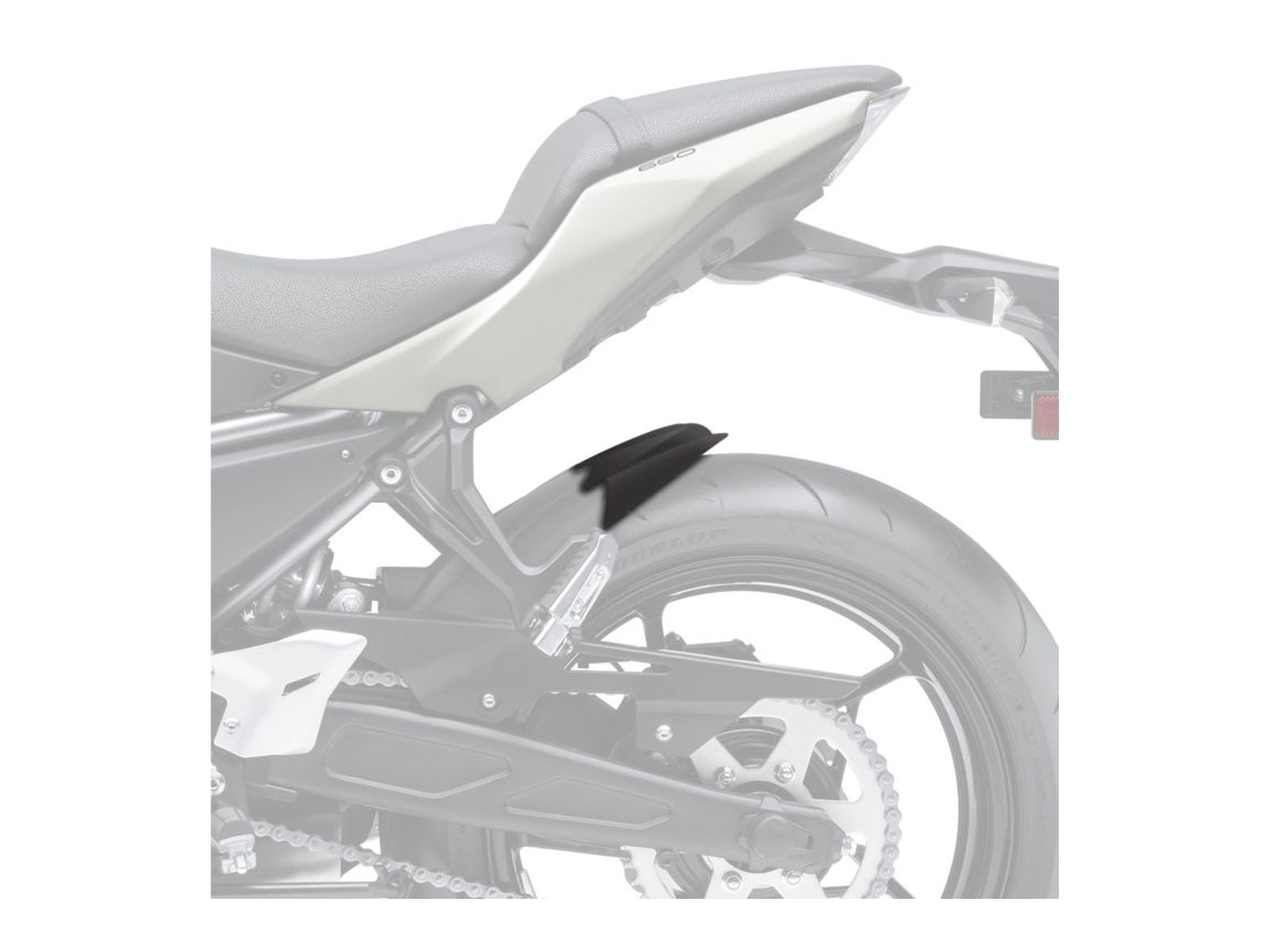 Puig Rear Mudguard Extender In Matt Black for Kawasaki Z650 (17-25)