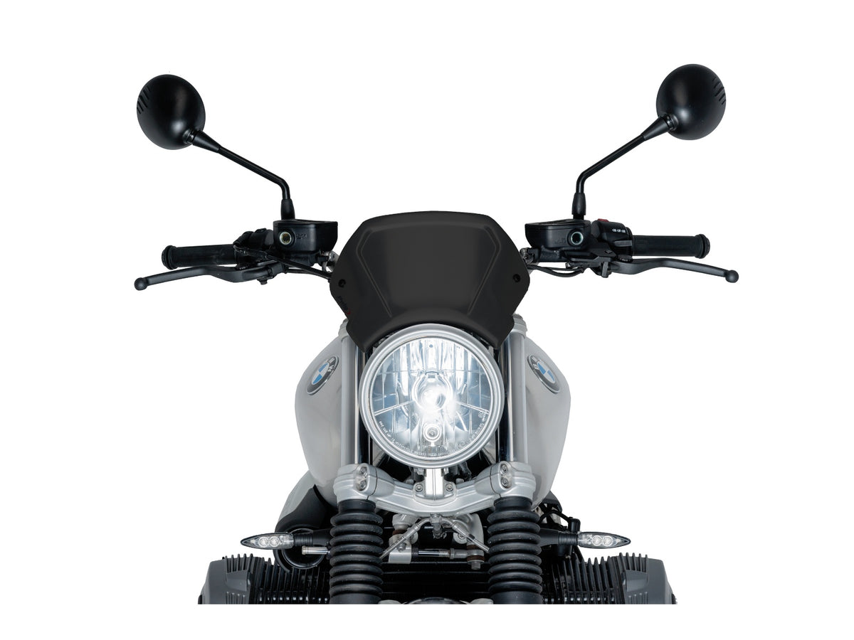 Puig Aluminium Fly Screen In Black for BMW R Nine T Pure (17-24) Main image