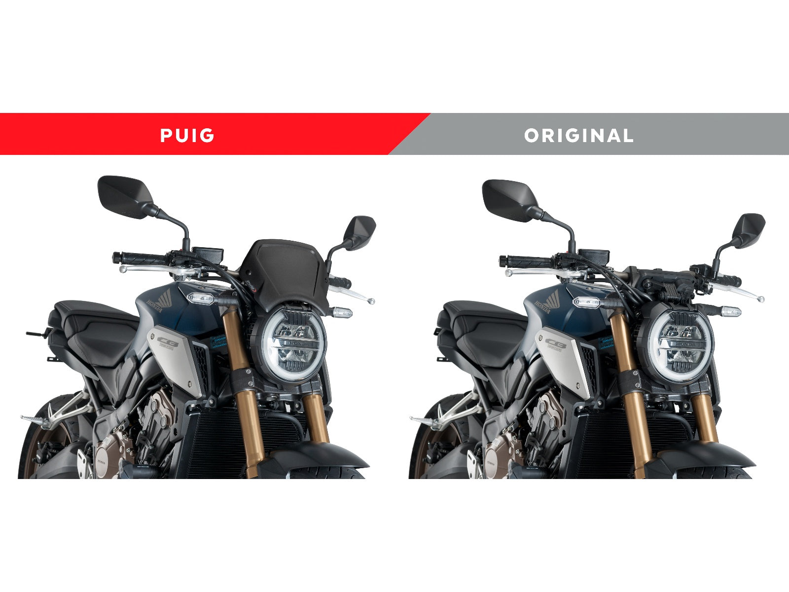 Puig Aluminium Fly Screen In Black for Honda CB650 R Neo Sports Cafe (19-23)