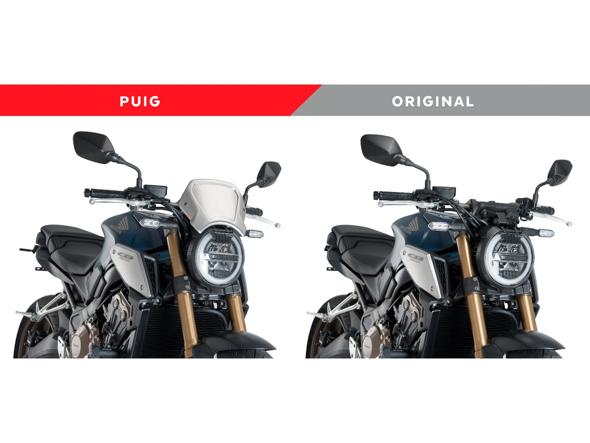 Puig Aluminium Fly Screen In Black for Honda CB650 R Neo Sports Cafe (19-23)