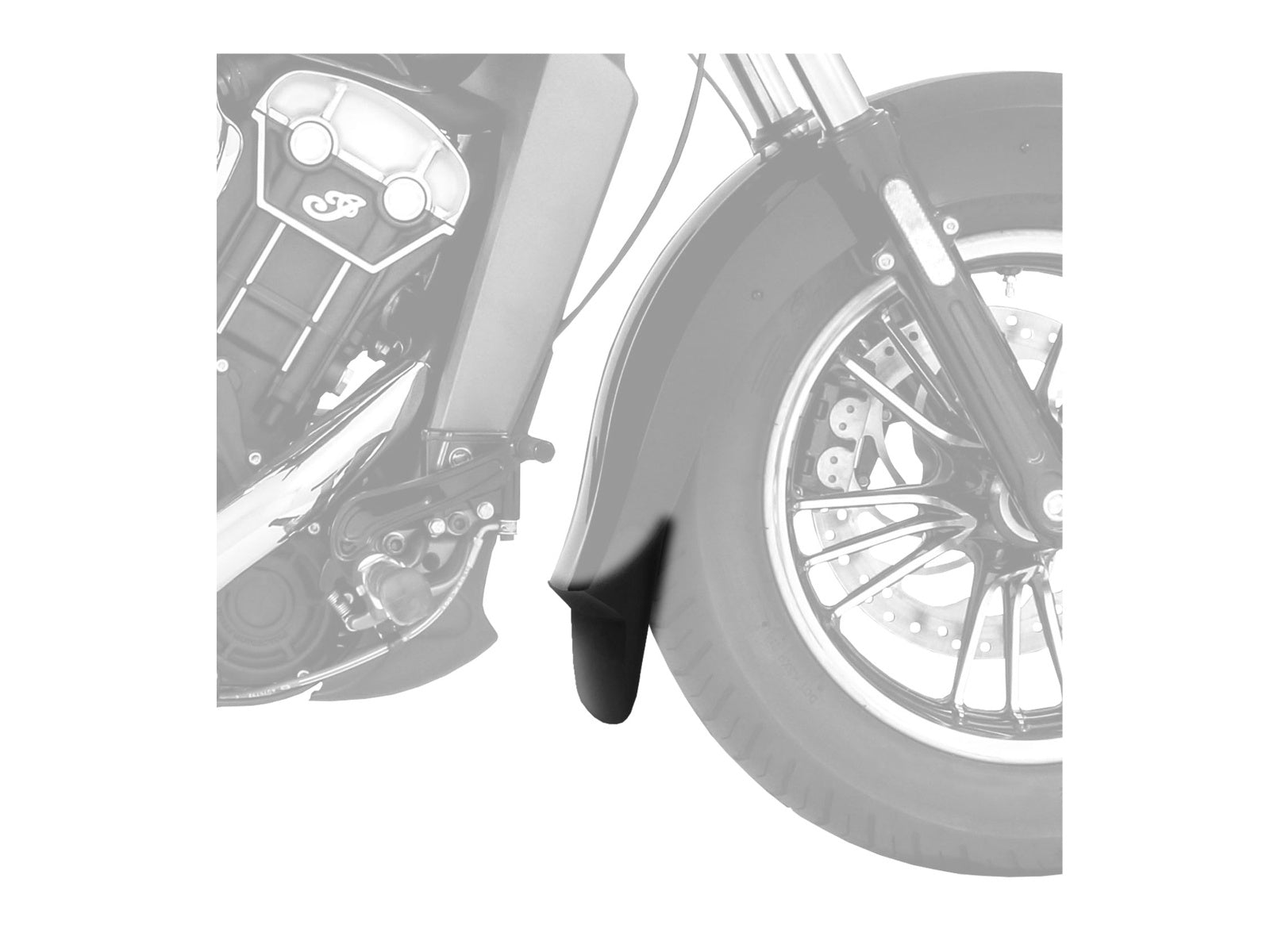 Puig Front Mudguard Extender In Black for Indian Scout (15-25)