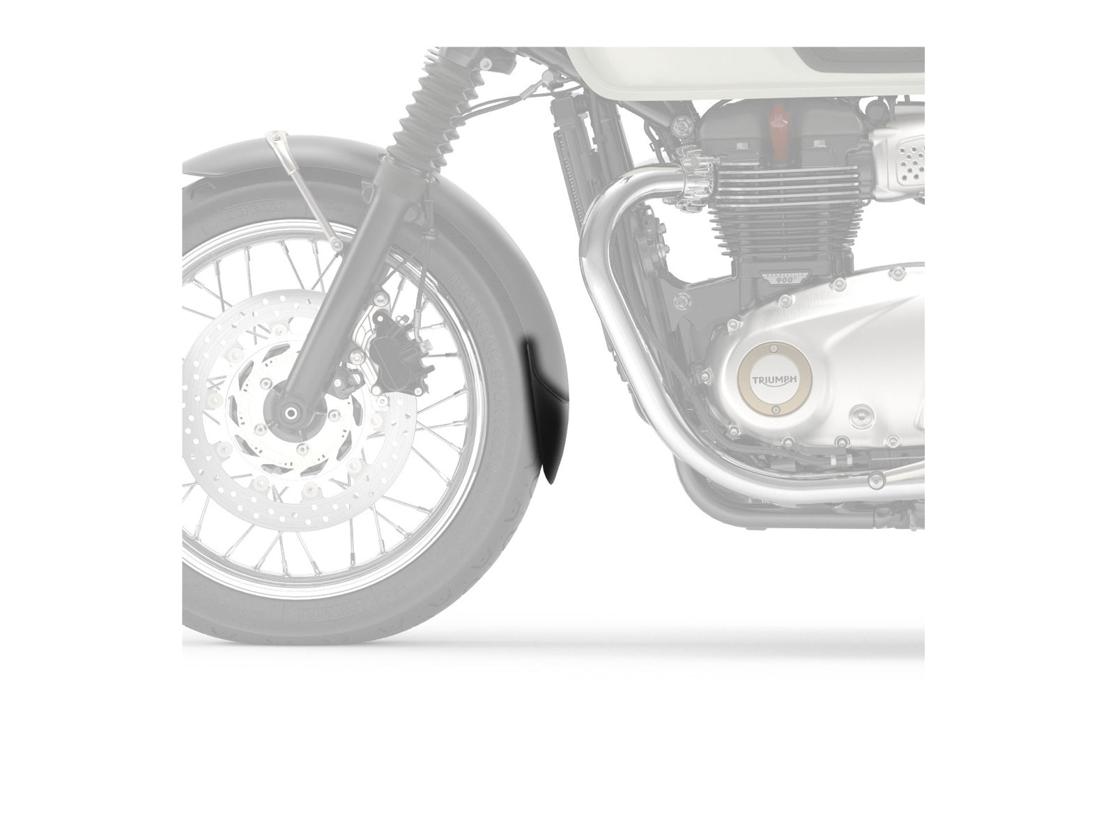 Puig Front Mudguard Extender In Black for Triumph Bonneville T120 (16-25)