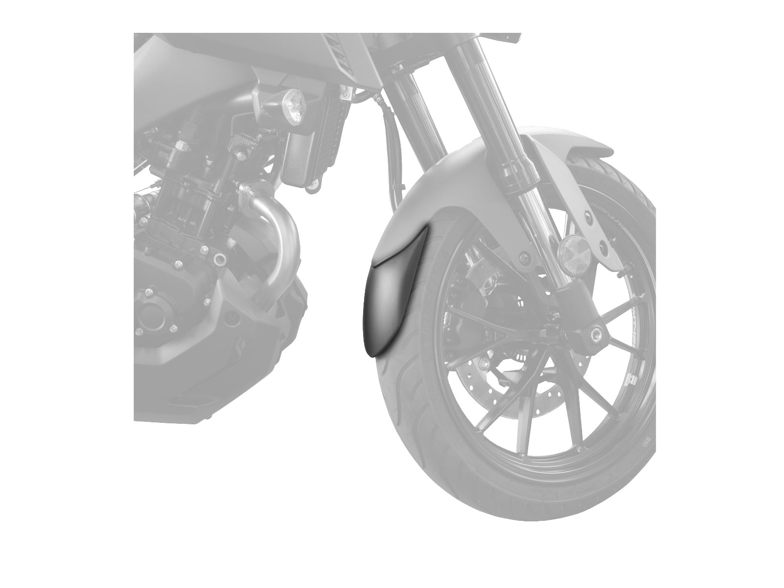 Puig Front Mudguard Extender In Black for Yamaha MT-125 (14-25)