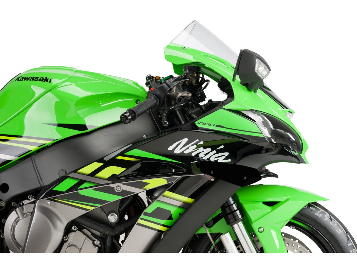 Puig Sport Downforce Spoilers In Black for Kawasaki ZX-10R (11-20)