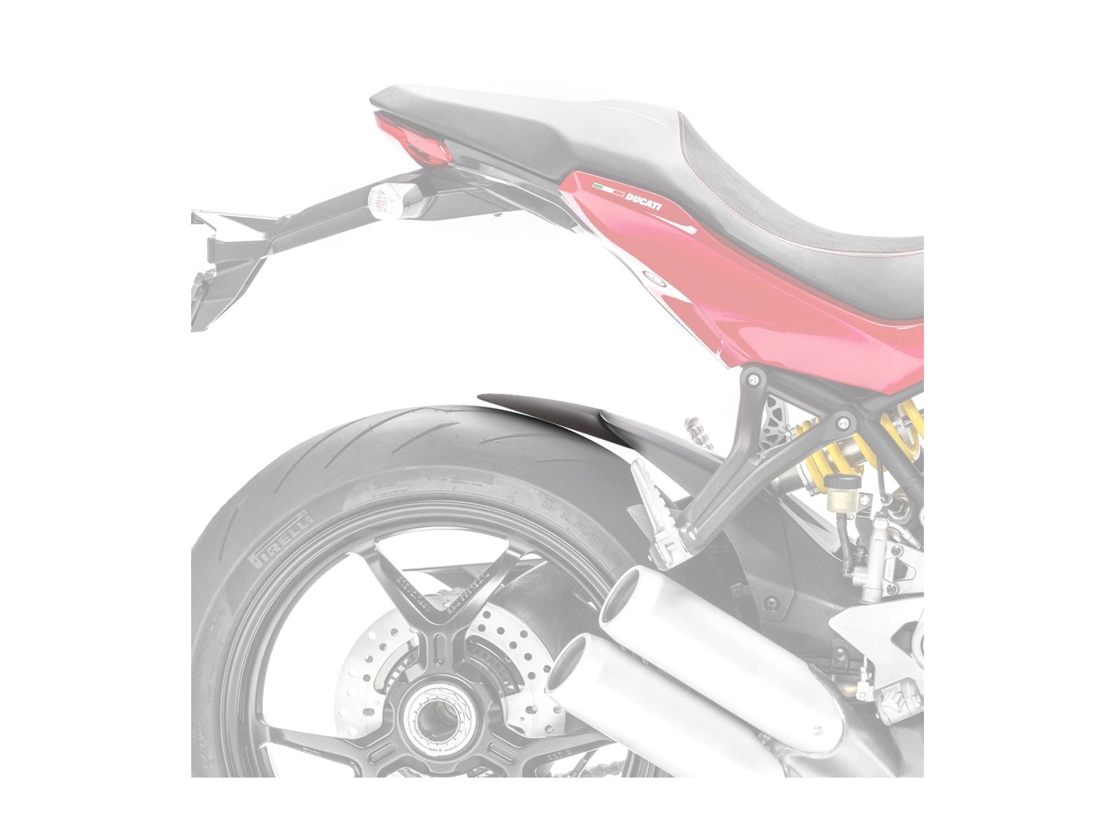 Puig Rear Mudguard Extender In Matt Black for Ducati 900 SS Superlight (91-97)