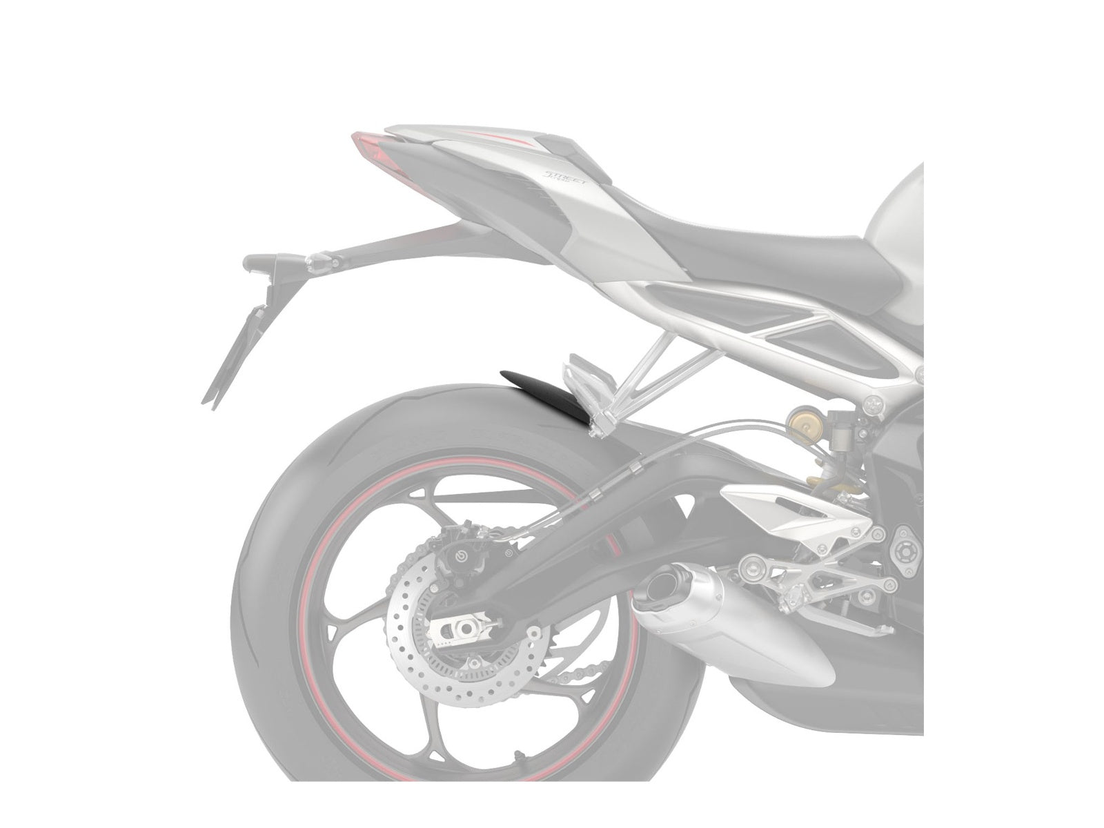 Puig Rear Mudguard Extender In Matt Black for Triumph Street Triple 765 R (17-25)