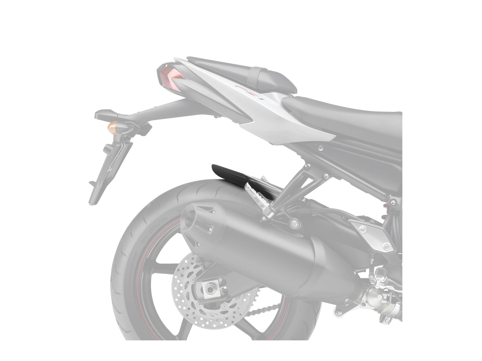 Puig Rear Mudguard Extender In Matt Black for Yamaha FZ8 (11-15)
