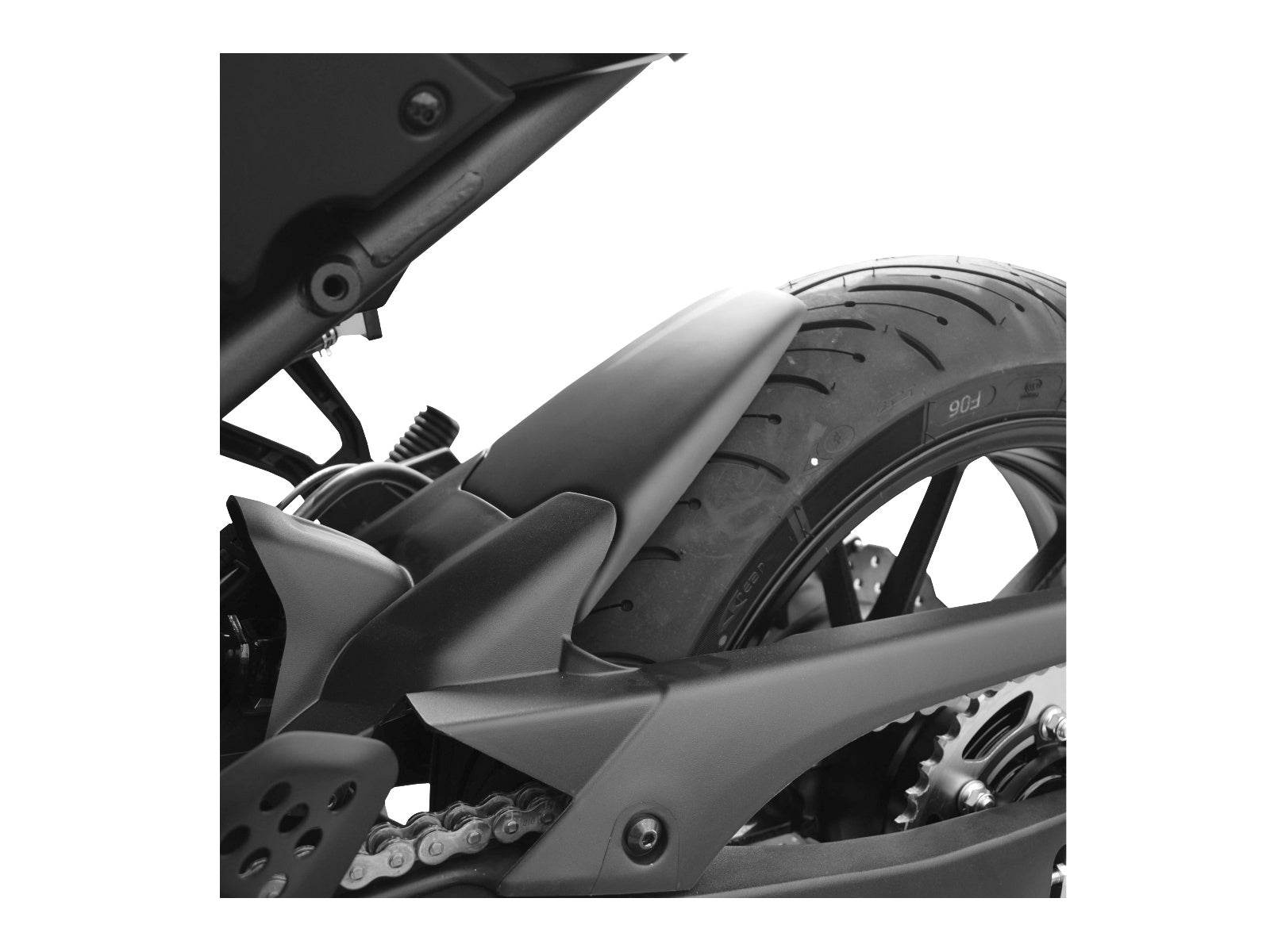 Puig Rear Mudguard Extender In Matt Black for Yamaha Tracer 7 GT (21-25)