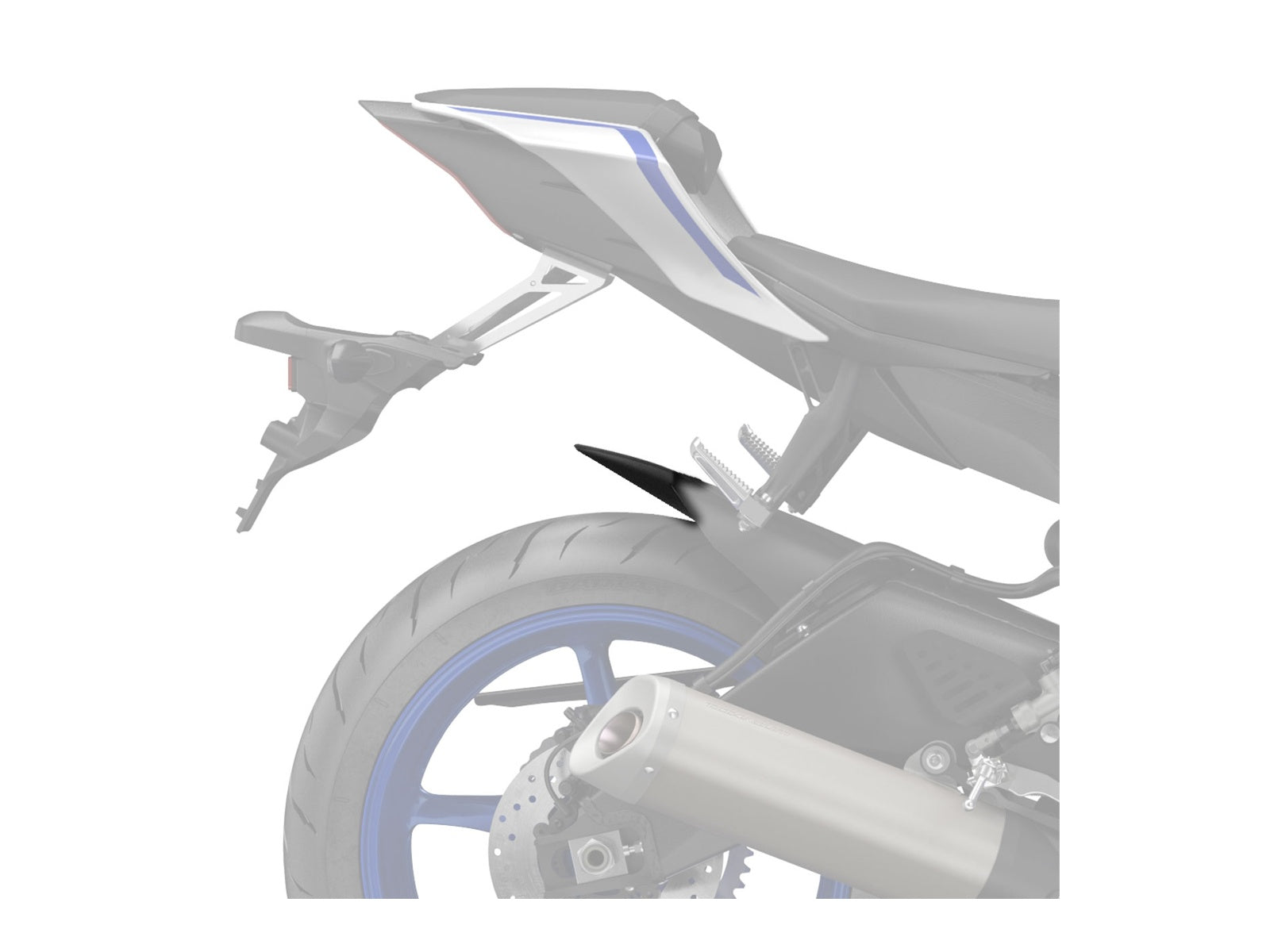 Puig Rear Mudguard Extender In Matt Black for Yamaha YZF R6 (05-20)