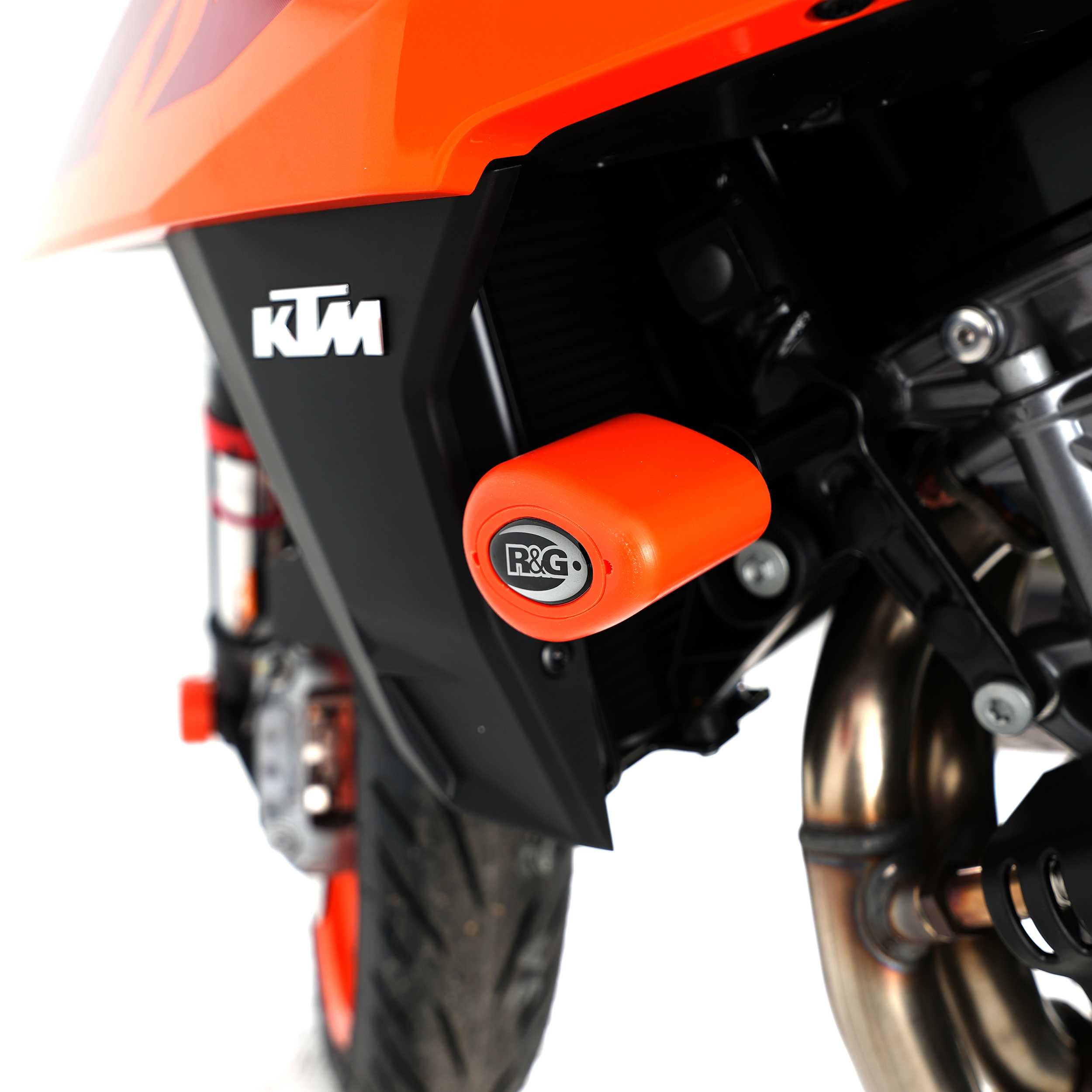 R&G Aero Frame Sliders (Orange) for KTM 990 Duke (24) Secondary image
