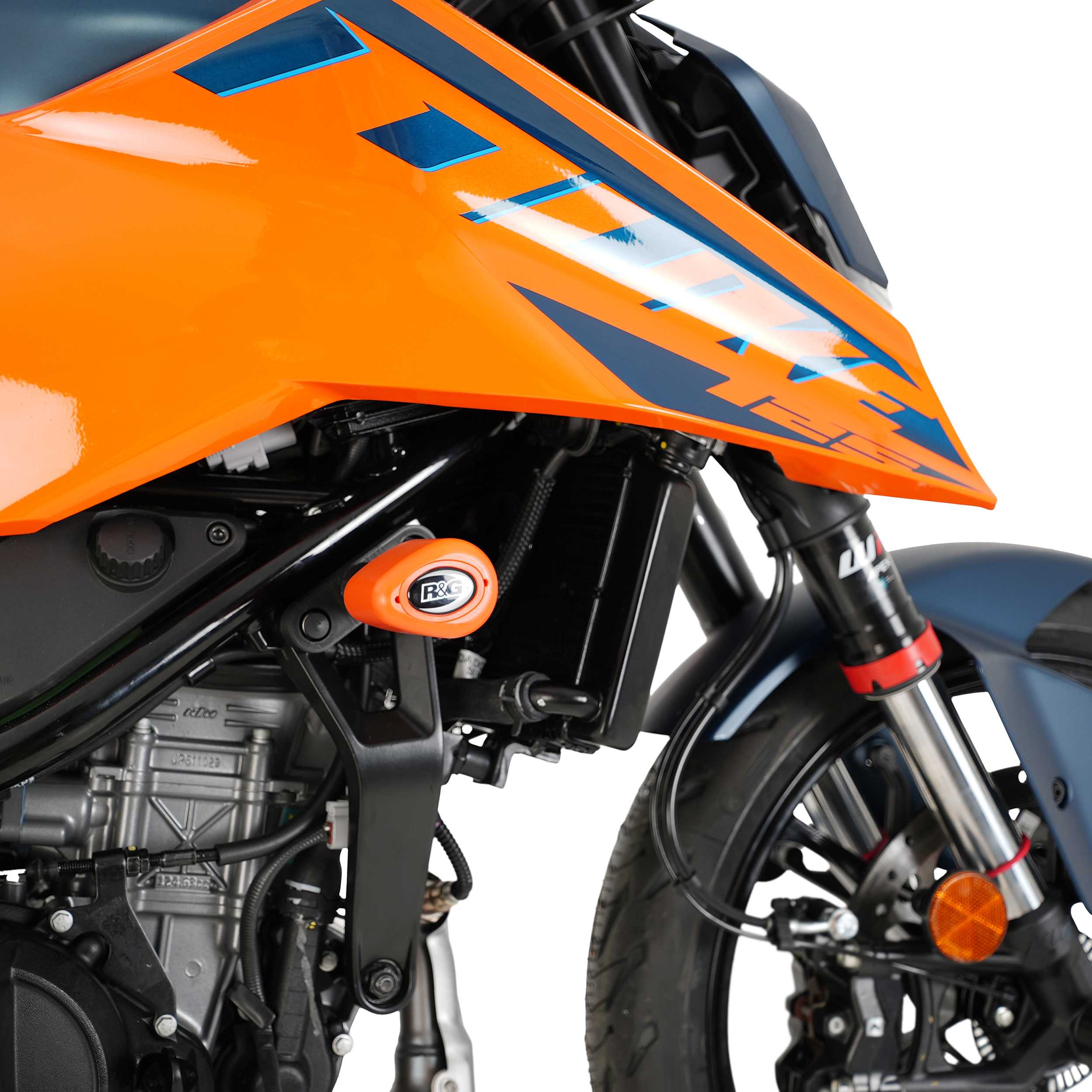 R&G Aero Frame Sliders (Orange) for KTM 250 Duke (24-26) Secondary image