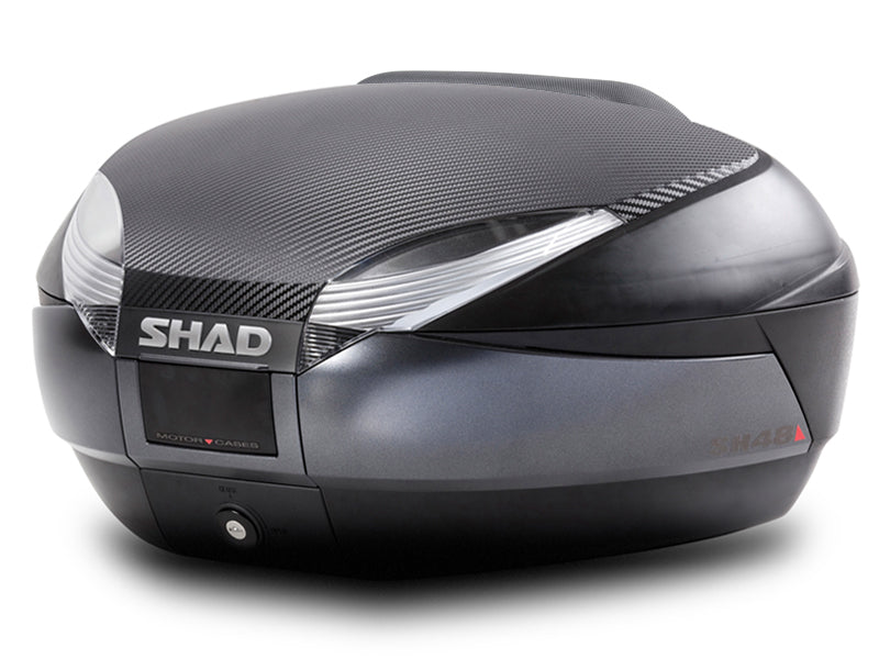 SHAD SH48 Top Box - Dark Grey - Backrest and Carbon Cover - 48 Litres