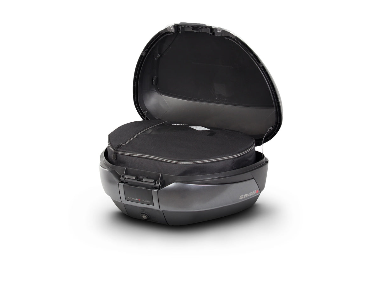 SHAD SH48 Top Box - Dark Grey - Backrest and Carbon Cover - 48 Litres