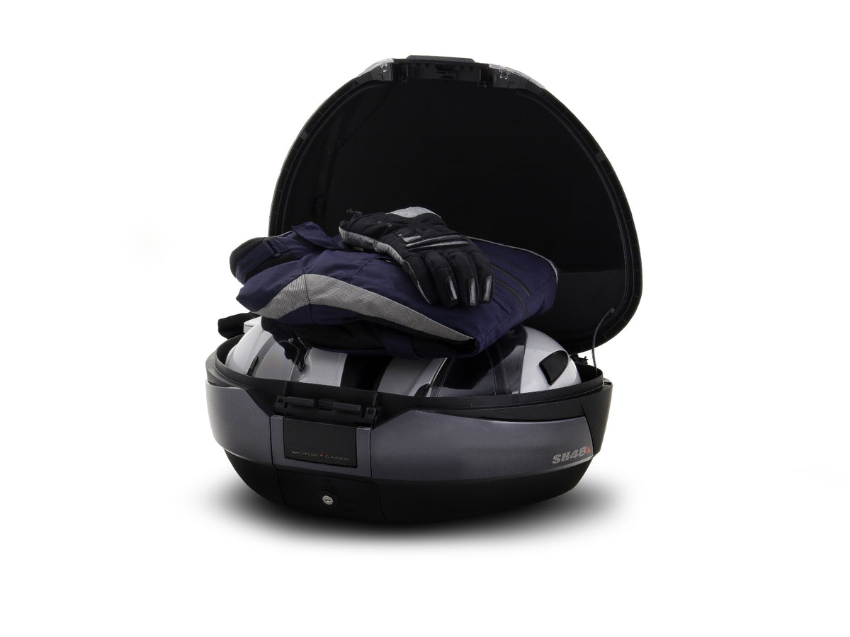 SHAD SH48 Top Box - Dark Grey - Backrest and Carbon Cover - 48 Litres