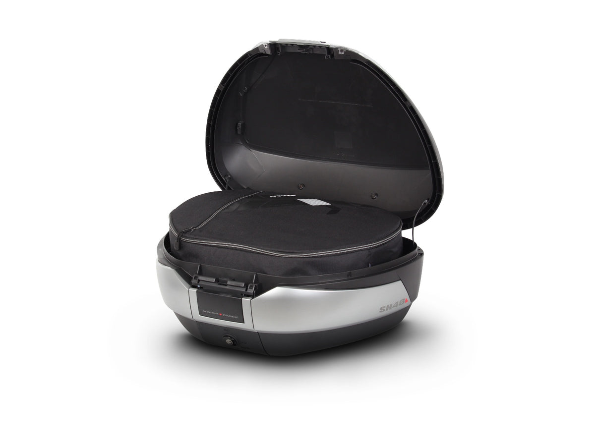 SHAD SH48 Top Box - Titanium - Backrest and Carbon Cover - 48 Litres