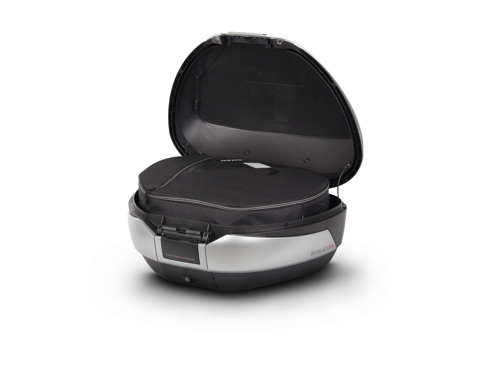 SHAD SH48 Top Box - Titanium - Backrest and Carbon Cover - 48 Litres