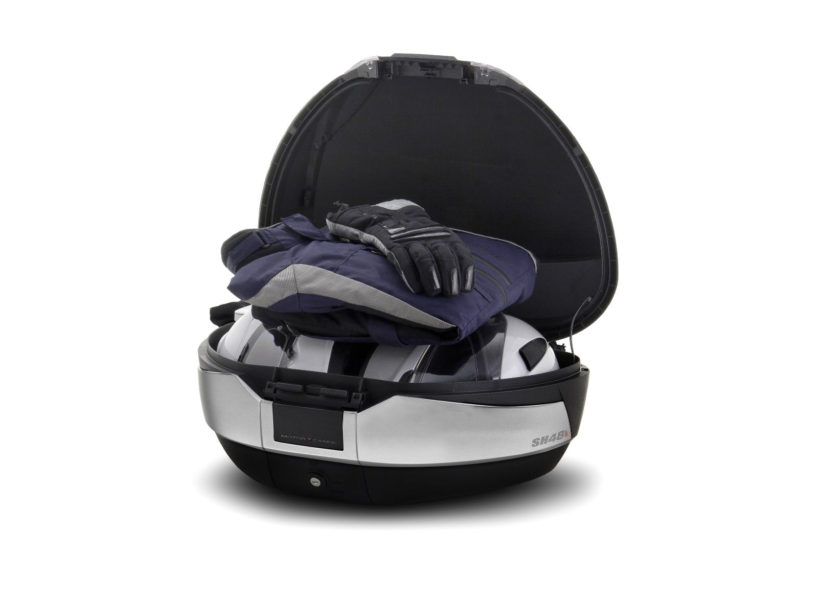 SHAD SH48 Top Box - Titanium - Backrest and Carbon Cover - 48 Litres