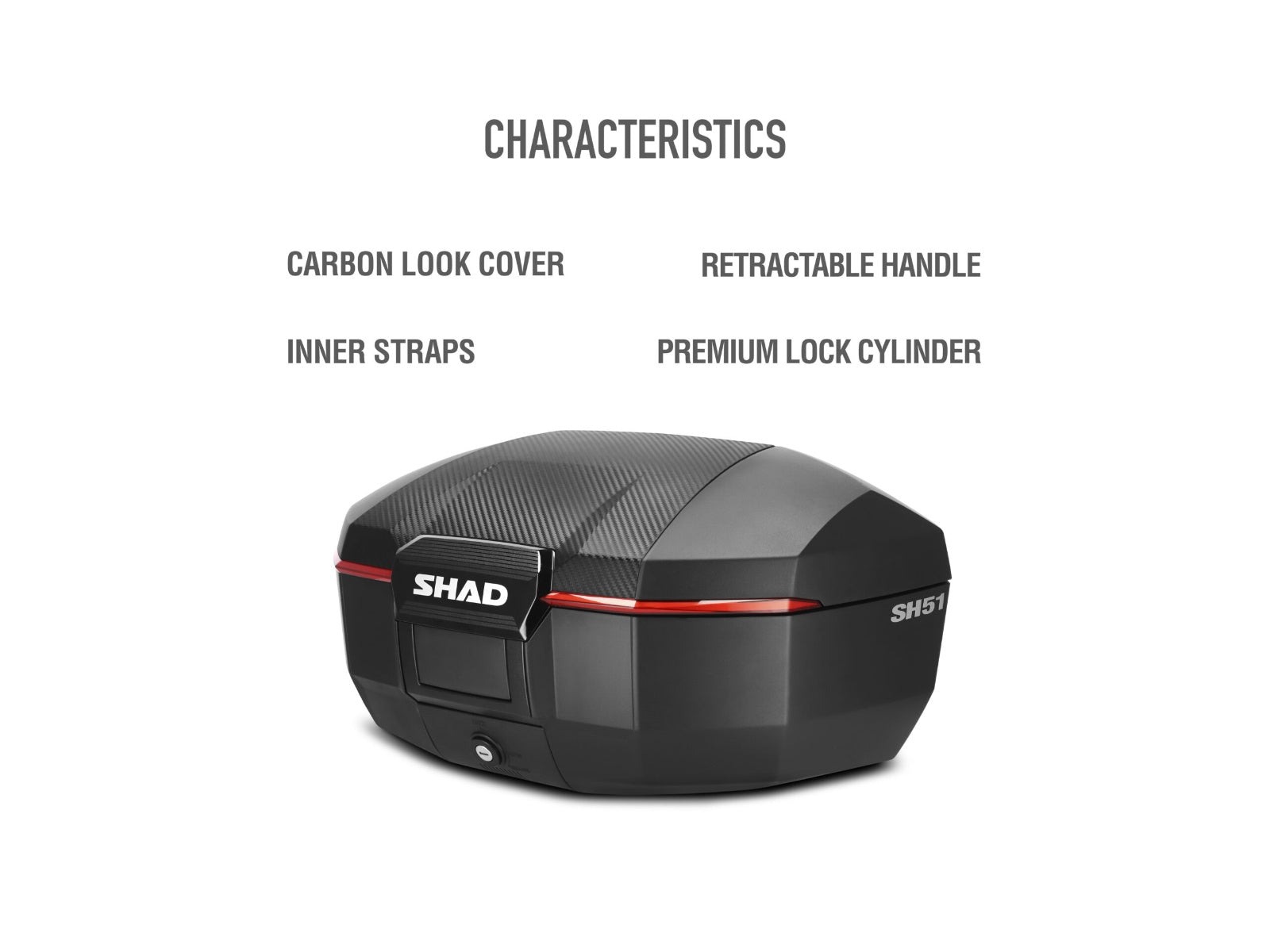 SHAD SH51 Top Box - Carbon - 51 Litres