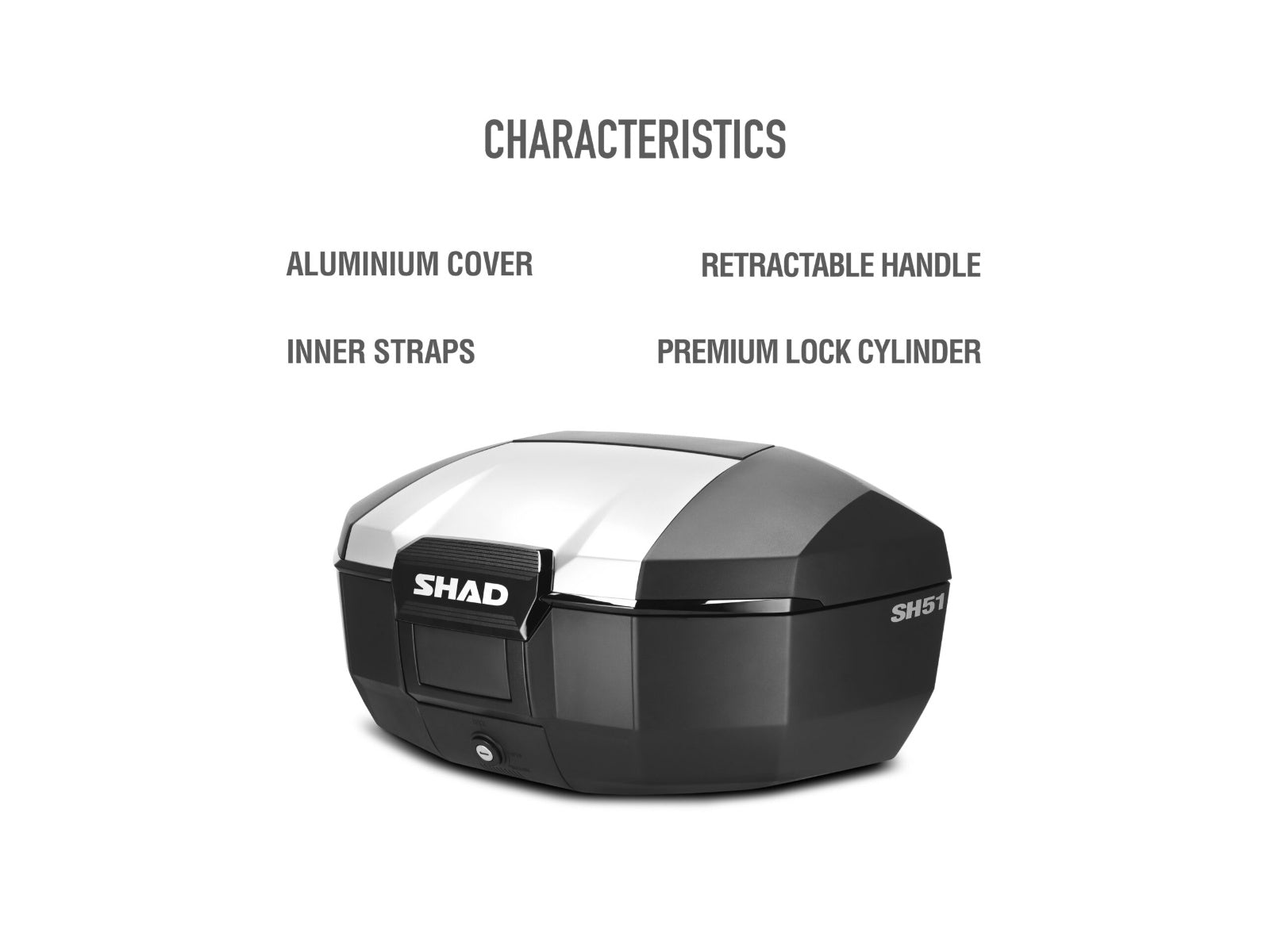 SHAD SH51 Top Box - Aluminium - 51 Litres