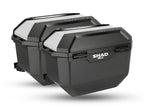  SHAD TR27 aluminium covers panniers motorcycle side cases shown at an angle on a white background.