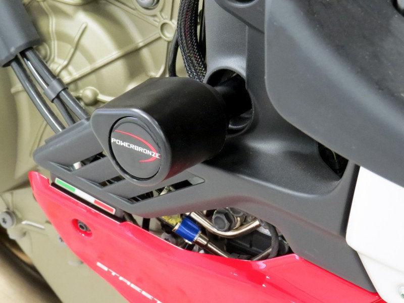 Powerbronze Badged Crash Post Set for Ducati Streetfighter V4S (20-23)