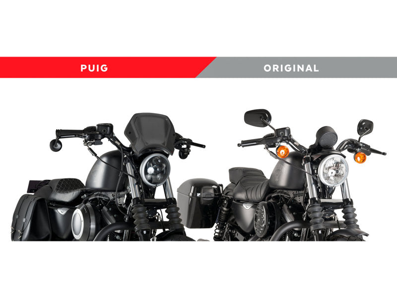 Puig Aluminium Fly Screen In Black for Harley Davidson Sportster 883 Iron XL883N (09-12)