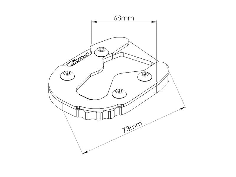 Puig Kickstand Extension Pad In Black for Yamaha Tracer 900 (18-20)