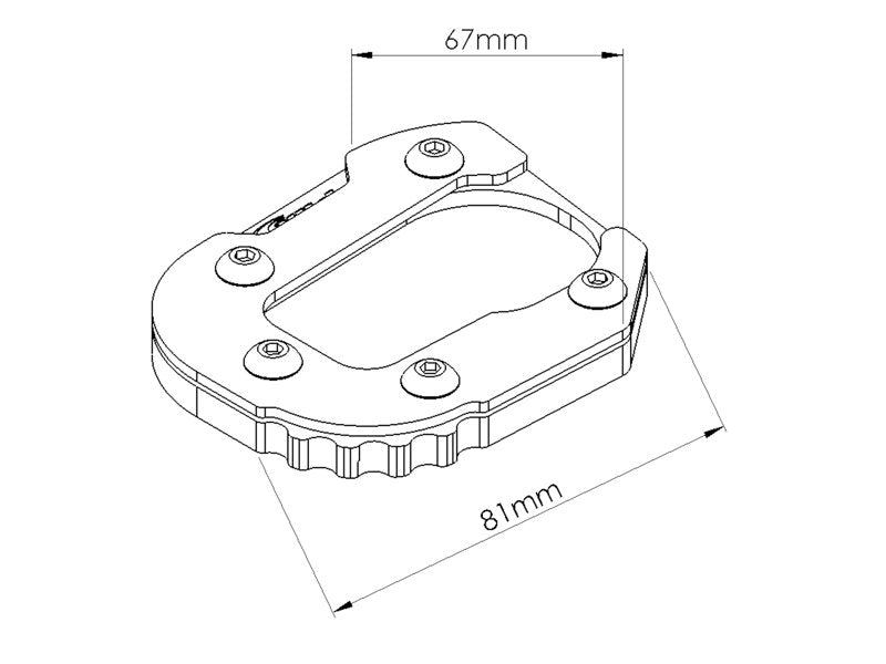 Puig Kickstand Extension Pad In Black for BMW F800 GS (24-25)