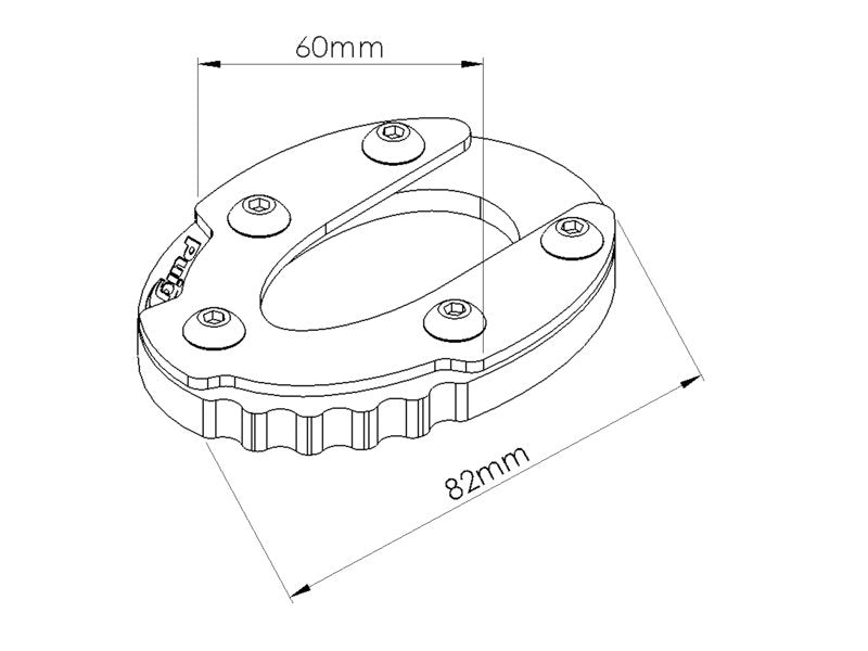 Puig Kickstand Extension Pad In Black for Kawasaki Ninja 650 (20-25)